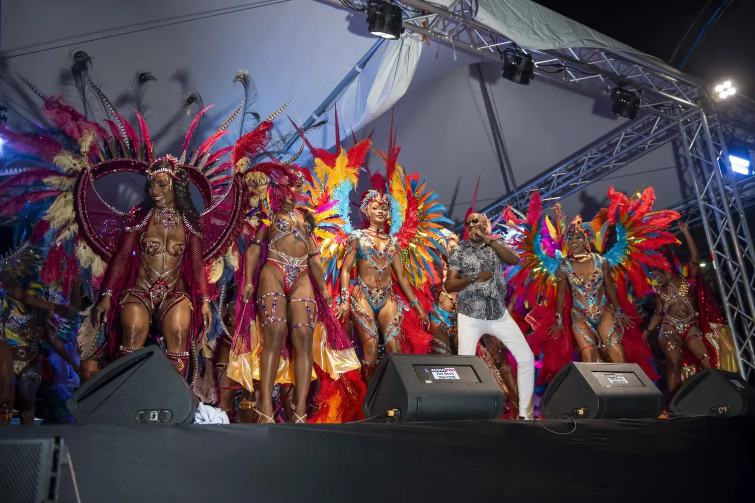 Costume designs presented together at the Take Off 2027 band launch