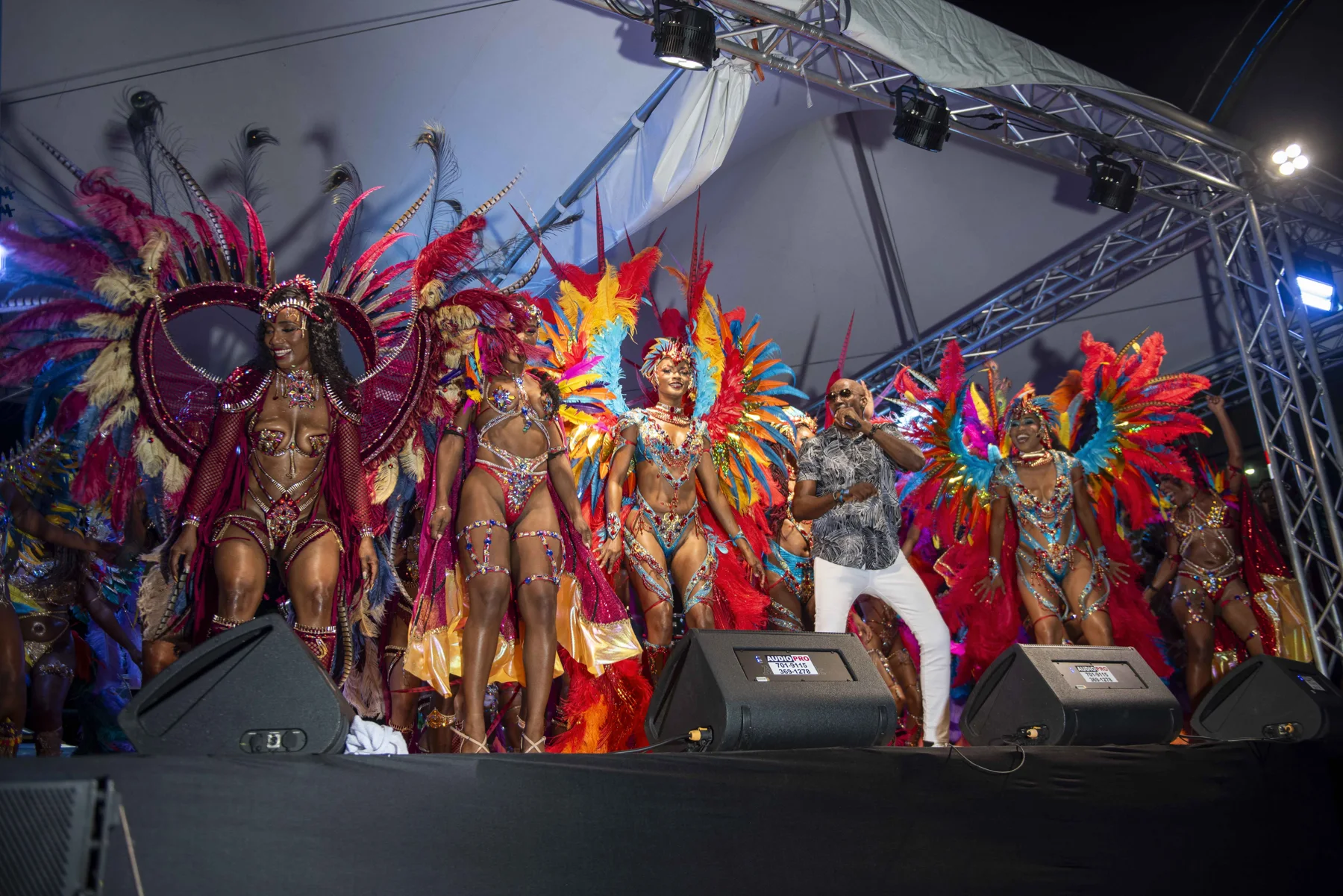 Costume designs presented together at the Take Off 2027 band launch
